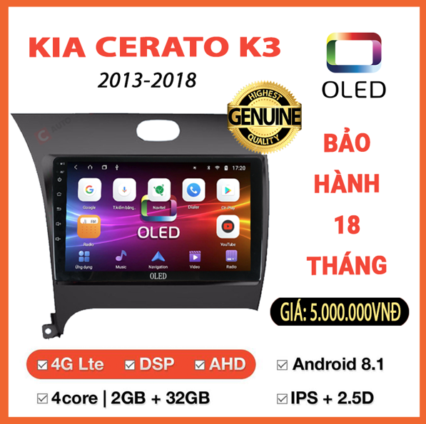 MÀN HÌNH OLED KIA CERATO K3 2013-2018
